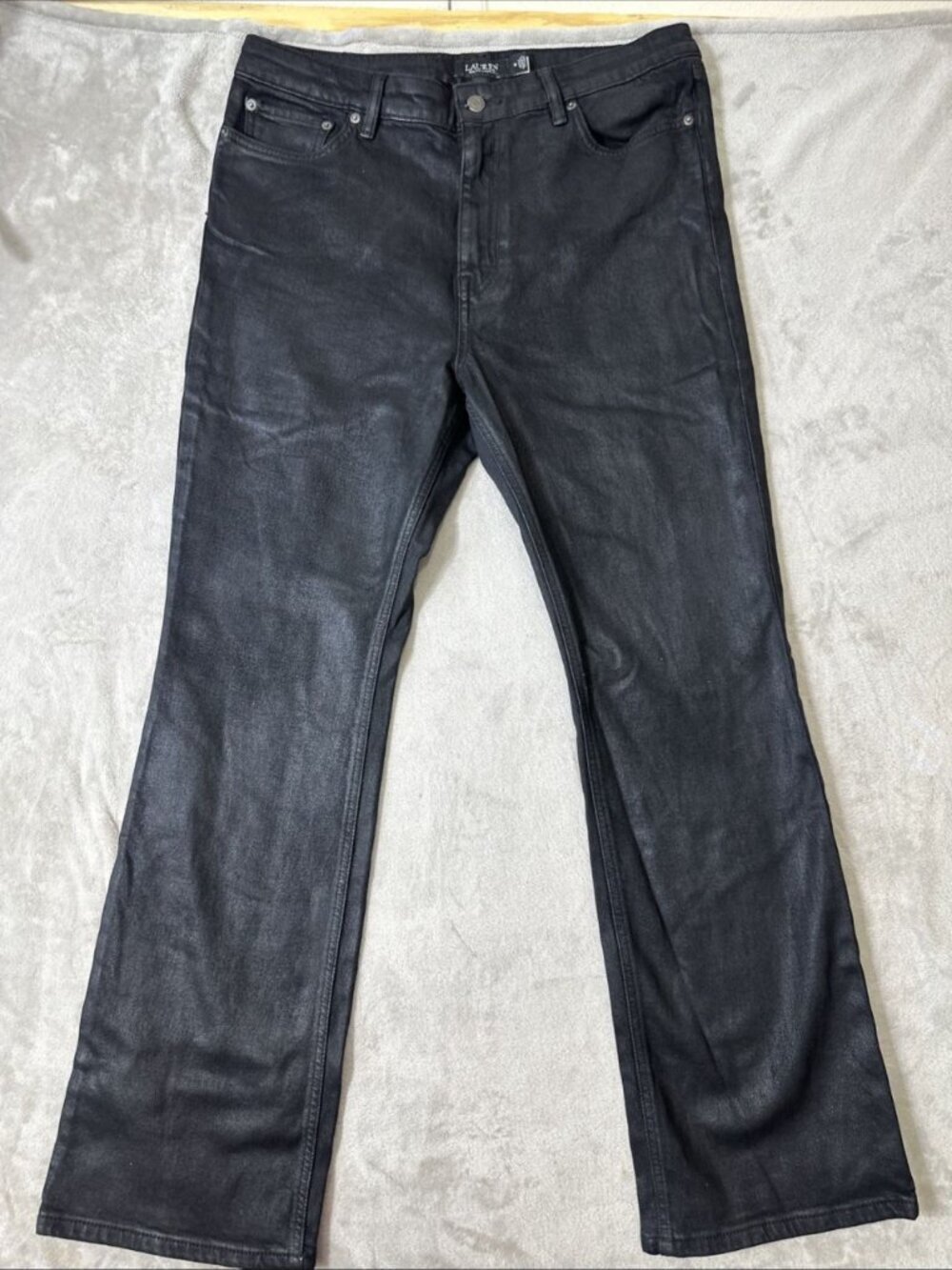 Lauren Ralph Lauren black coated jeans women’s size 16 straight leg
